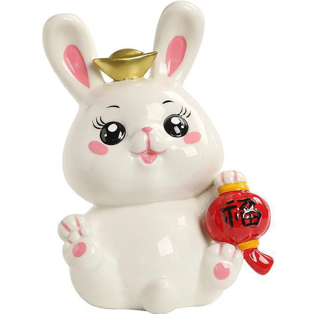 السيراميك الأرنب أصبع البنك رائعتين الاطفال المال جرة غرفة نوم سطح المكتب توفير وعاء الزخرفية عملة البنك الأرنب ديكور جرة المال