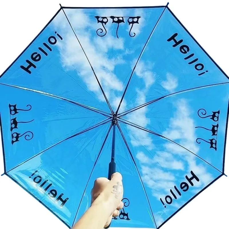 Transparent Umbrella Girl, Fresh Street Photography, Mori Constellation High-value Long-handled Straight Umbrella