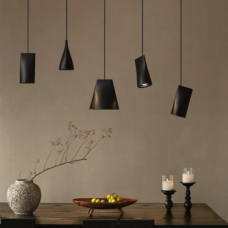 Medieval restaurant chandelier, bedroom bedside lamp design sense solid wood lamps