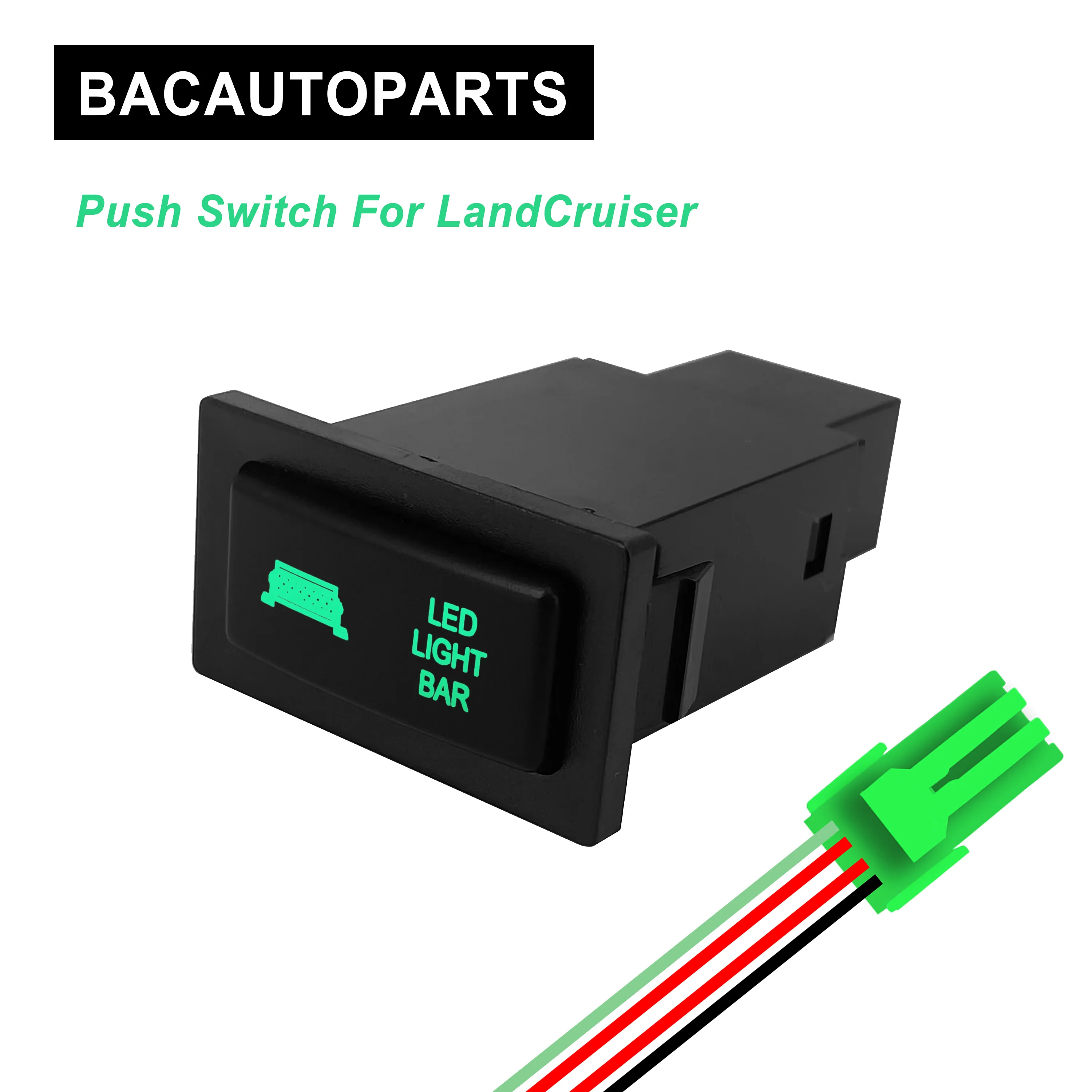 12V Dual Green Led LED LIGHT BAR Push Button Switch for Car TOYOTA Prado 90 95 LandCruiser Buttons Accessories Replacement Parts view 2