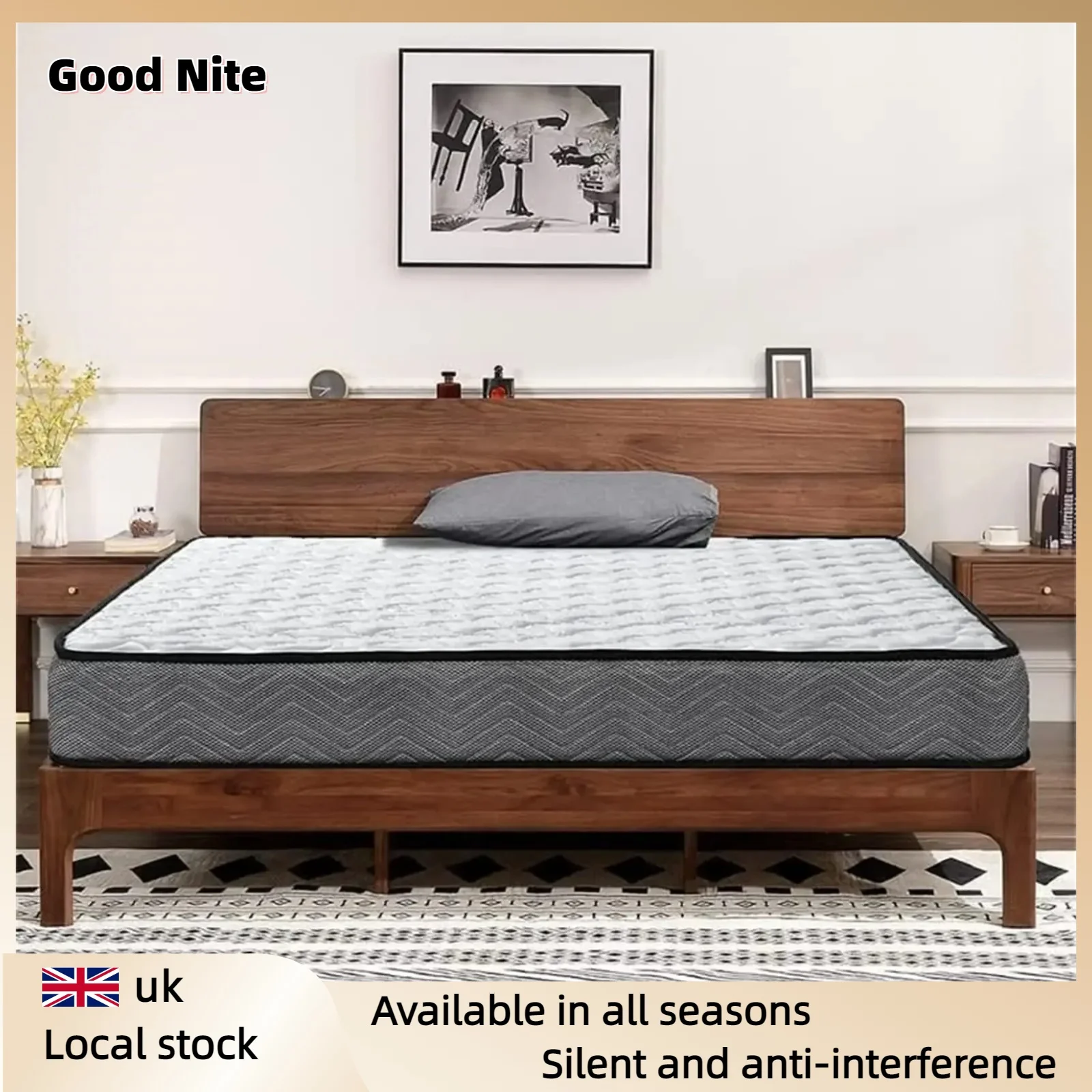 Colchón Good Nite Spring, espuma viscoelástica de 7 pulgadas con tela suave resistente al fuego, colchones medianos, individuales y dobles, soporte firme