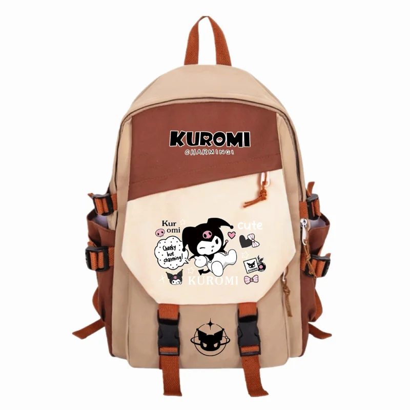 

Sanrio Kulomi's new stylish, simple and cute backpack Girls' junior college printed cartoon large-capacity schoolbag