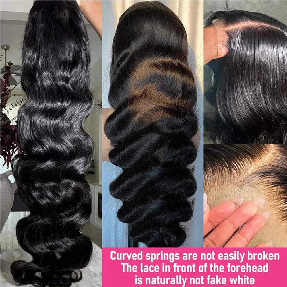 30 بوصة 13x4 الدانتيل الجبهة الباروكات شعر الإنسان 220 الكثافة الجسم موجة HD الدانتيل الجبهة الباروكات شعر الإنسان قبل قطعها الطبيعية الأسود غلويليس F #5