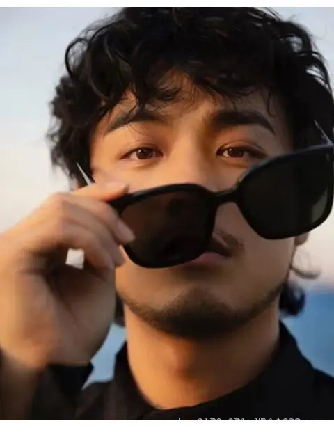 Mode Koreanische Persönlichkeit Ins Trend Schwarz Quadratischen Rahmen UV400 Sonnenbrille für Unisex Straße Sonnenbrille – Detail 1