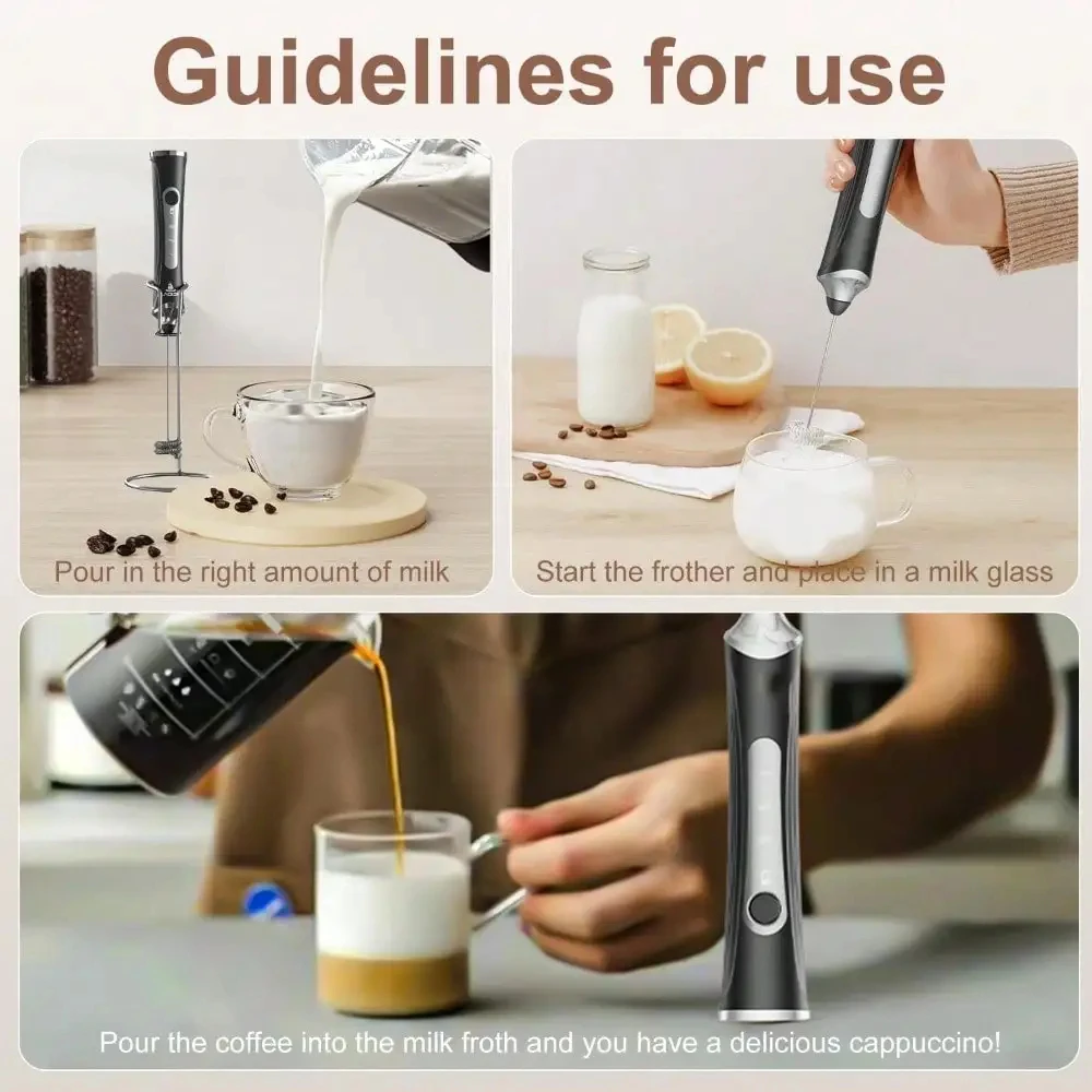 خلاط كهربائي محمول، رغوة حليب القهوة، رغوة الكريمة، خلط الطعام المحمول في الهواء الطلق وآلة الطعام التكميلية