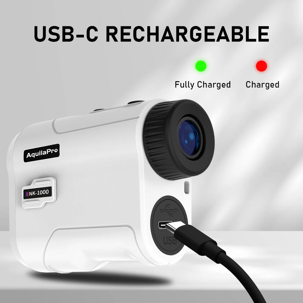 جهاز تحديد المدى للجولف من AquilaPro 650/1000 ياردة مع اهتزاز قفل العلم، مفتاح منحدر شحن من النوع C تكبير 6X لممارسة الجولف #5