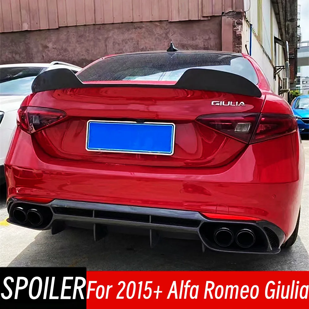 Alerón Trasero de Fibra de Carbono Real para Alfa Romeo Giulia 2015+, Accesorio Exterior para la Tapa del Maletero