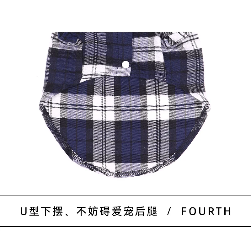 British Style Dog Clothes Summer Pet Plaid Shirt Lapel Coat Cat Jacket Clothes Costume Puppy Kitten Top Apparel - Image 5