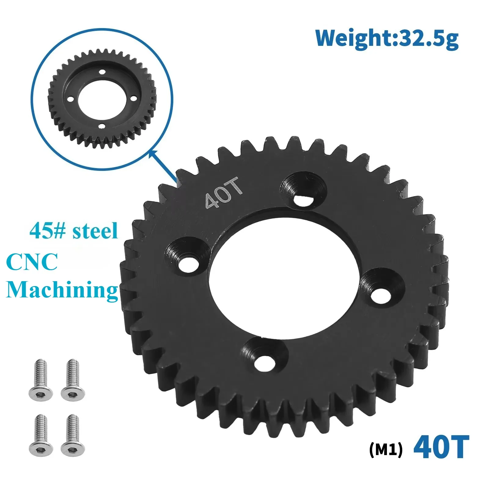 1PCS 45# Steel Gearbox Main Gear 39T 40T 41T Upgrade Parts for LOSI 1/10 LASERNUT TENACITY ULTRA 4 ROCK TACER LOS03028 RC Car