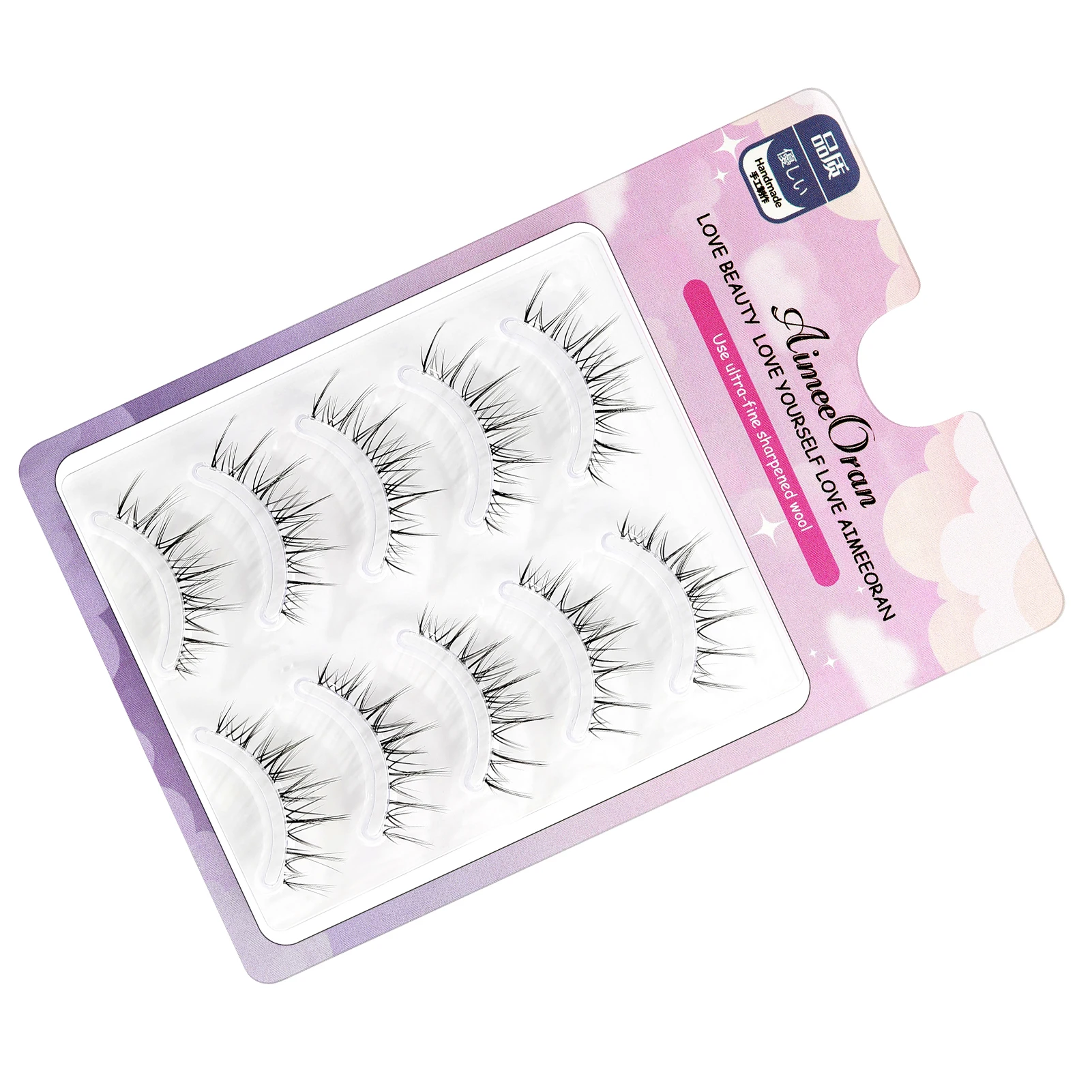 Cílios macios para mulheres, cílios fofos de várias camadas, volume natural, cílios longos e grossos, maquiagem dos olhos, maquiagem nua, 5 pares