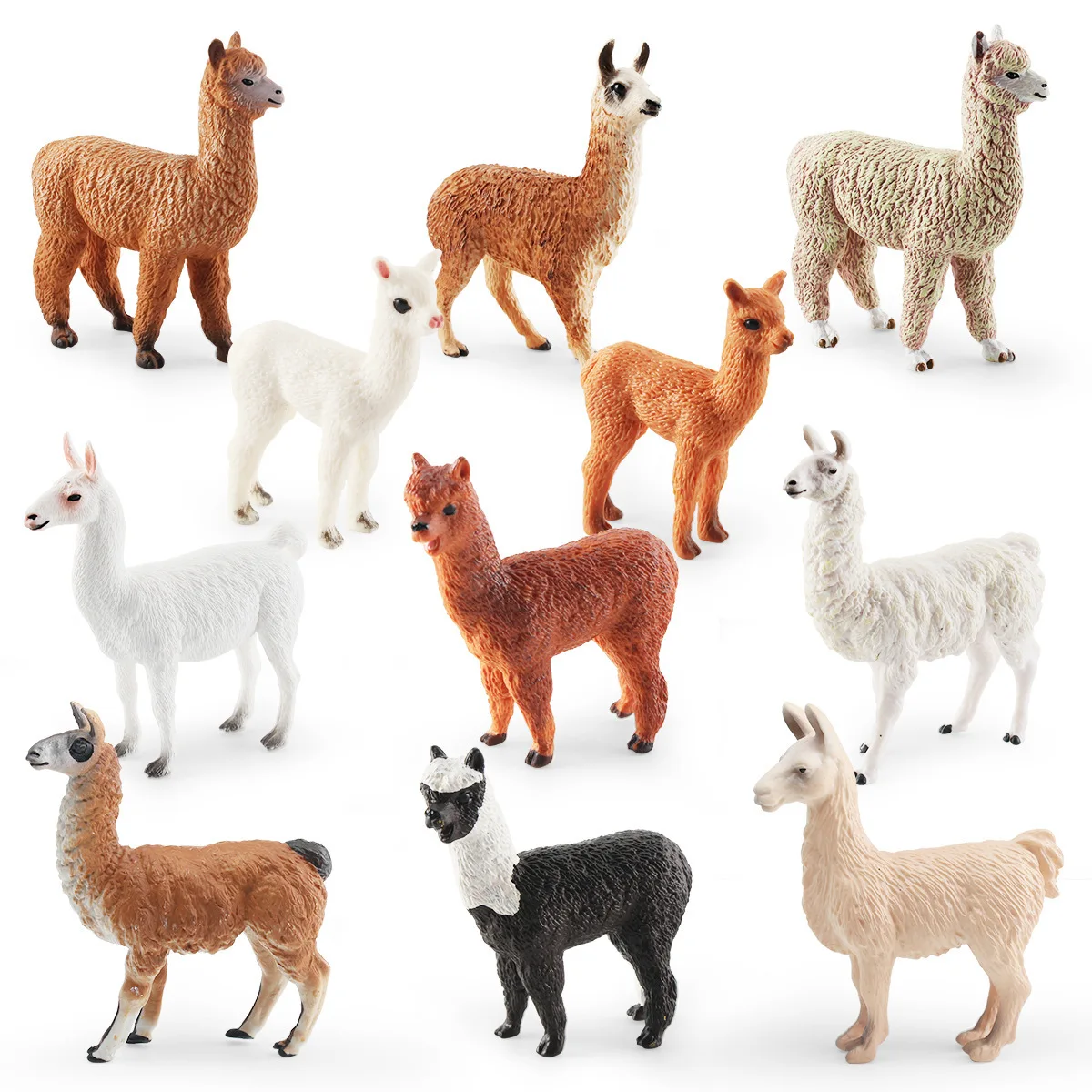 Realistic Alpaca Llama Animal Figure Miniature Wildlife Model Collectible Desktop Decoration Home Decor Ornament Gift