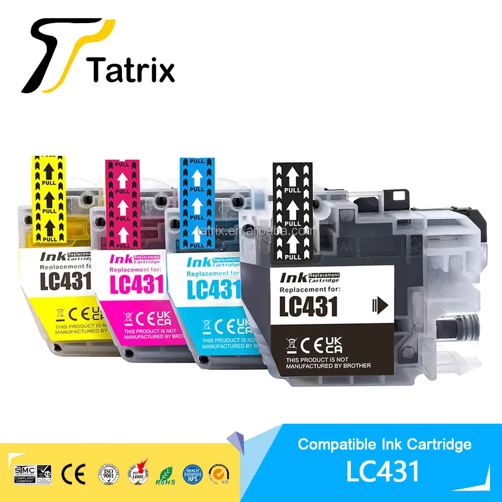 Tatrix Standard capacity LC431 LC 431 Compatible Ink Cartridge For Brother DCP-J1050DW,DCP-J1140DW,MFC-J1010DW Printer