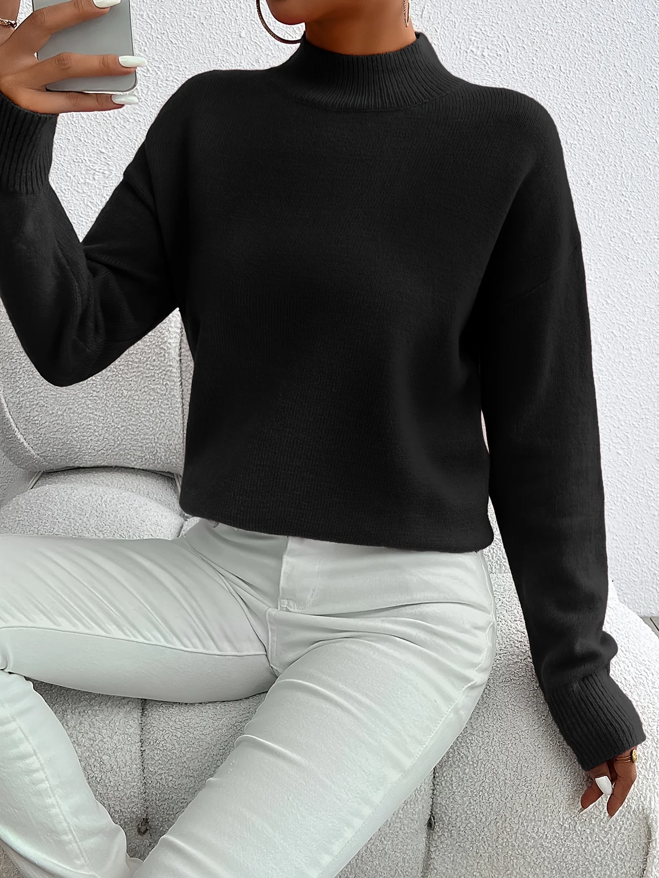 Miyouj Autumn High Neck Sweater Women Casual Long Sleeve Knitted Pullover Korean Style Knit Fashion Woman Sweaters 2025 Clothes