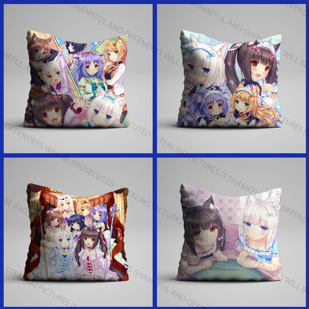 Japanese N-Nekoparas Anime Pillow Case Pillowcase Home Sofa Cushions Car Cushions Office Pillow