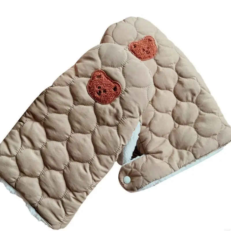 95AE ぴったり＆ドライ ハンドウォーマー ぬいぐるみ クマ グローブ ミトン ベビーカー保護用