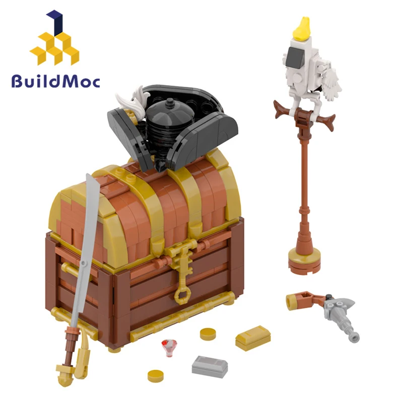 Buildmoc Creative Pirate Chest Treasure Chest MOC Set Building Blocks Kits Toys for Children Kids Gifts Toy 406PCS Bricks