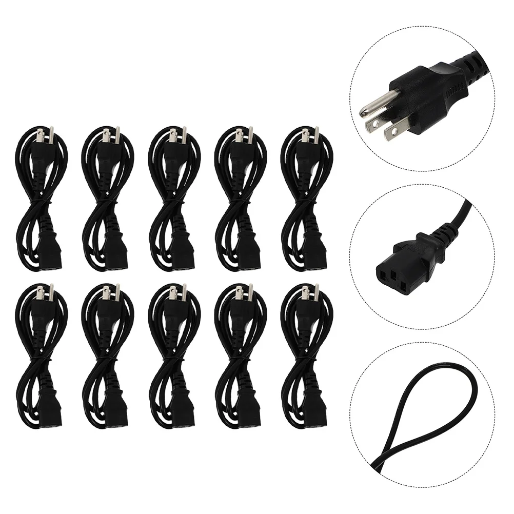 

10pcs Plug Power Cable Pure Copper Low Resistance for Computer Printer AC Cord Desktop Outdoor