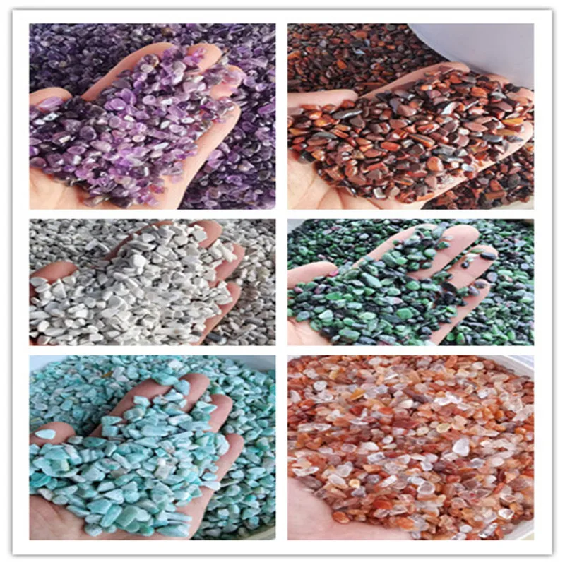 1000g Natural Stones Gravel Crystals Chip Quartz Ore Minerals Reiki Healing Tumbled Agates Specimen Home Aquarium Fish Tank Deco