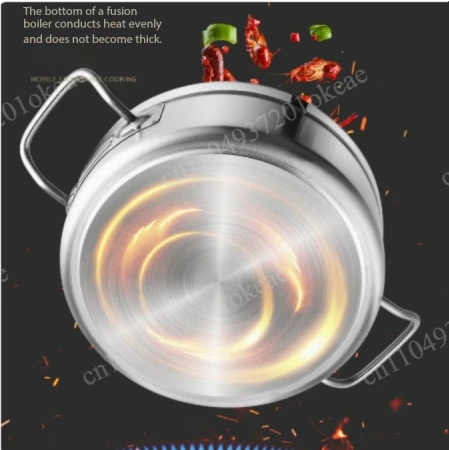 Stainless Steel Dual Hot Pot | Thickened Large-Capacity Pot for Home & Induction Cooking