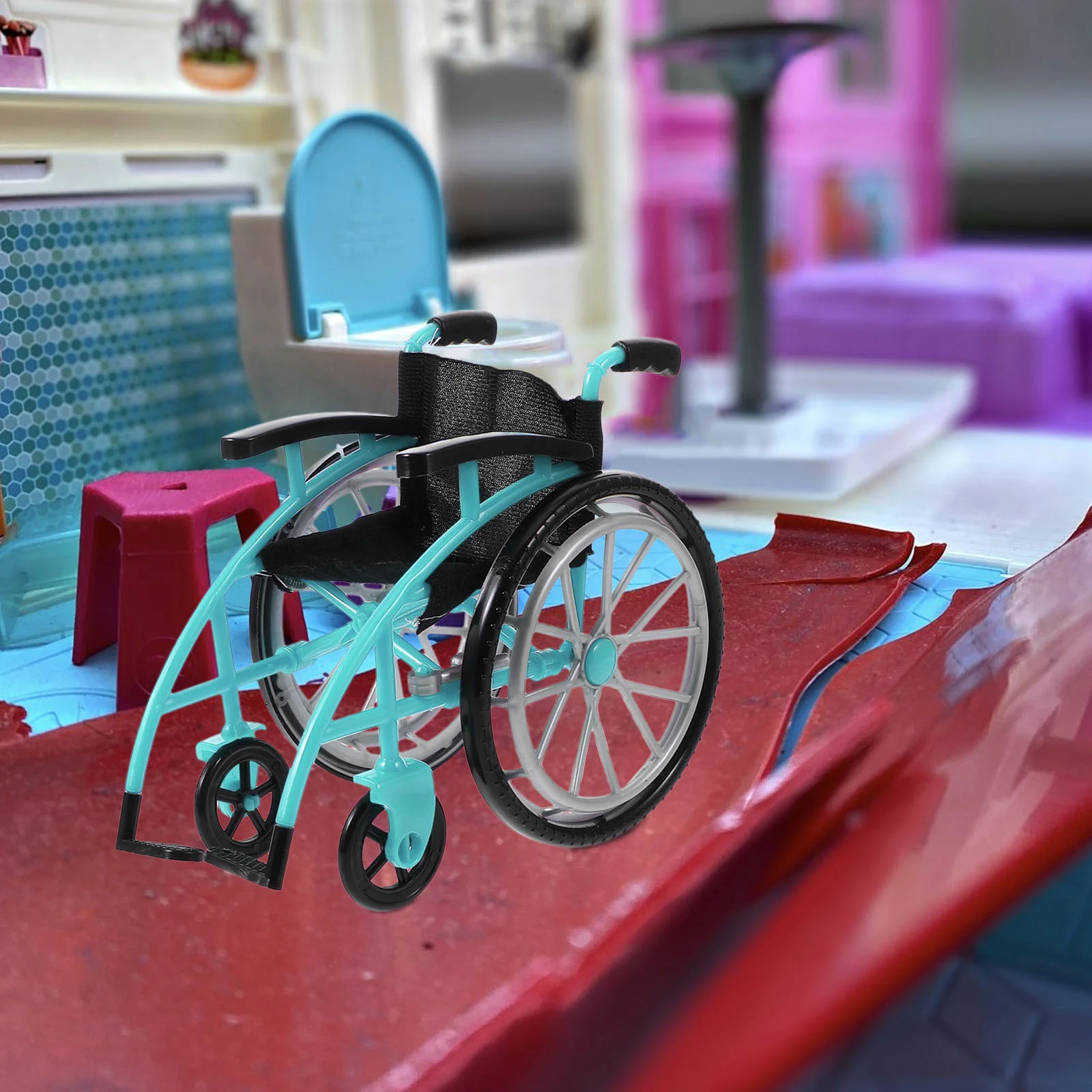 Toy Mini Crutch Model Miniature Prop House Accessory Wheelchair Crutches Simulation Decor Dollhouse Nail Decoration