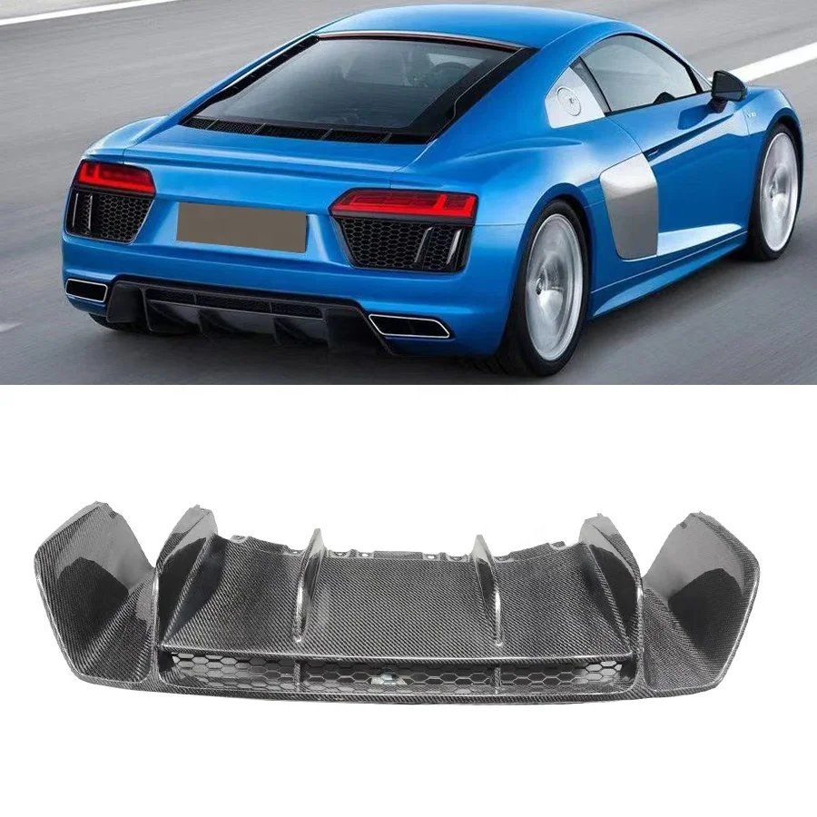 Car Accessories Rear Bumper Lip R8 Carbon Fiber Rear Bumper Diffuser For Audi R8 2016-2019 Car Model