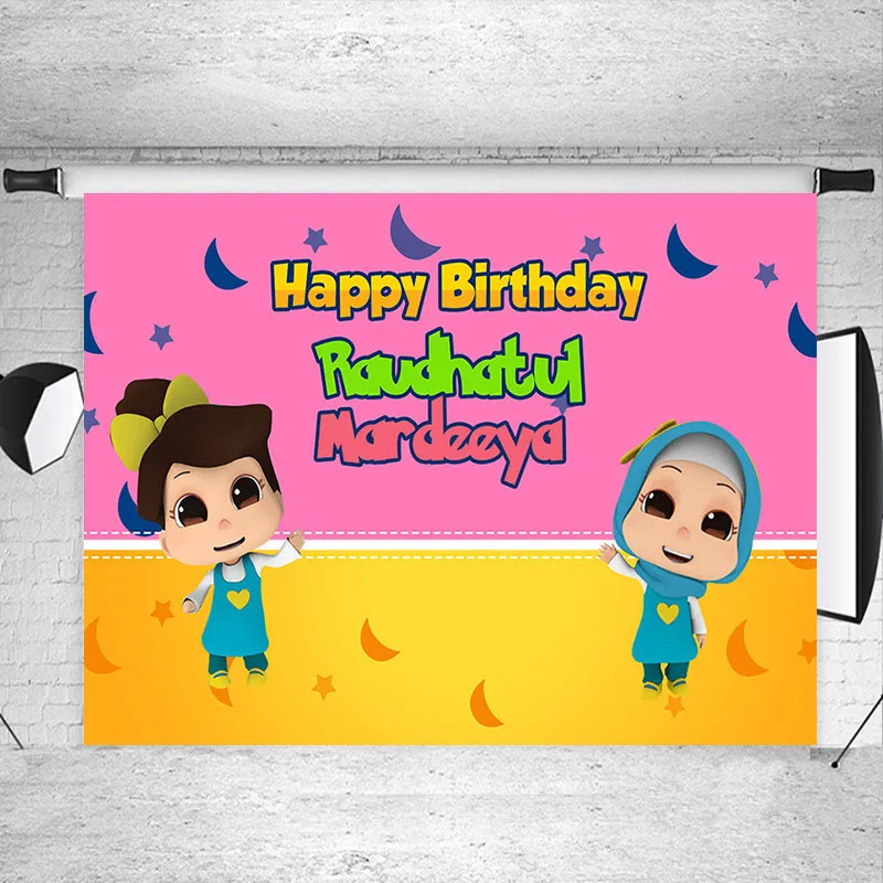 Omar&Hana Photo Backdrops Happy Birthday Photography Backgrounds Custom Cartoon Decor Banners Poster Photo Studio