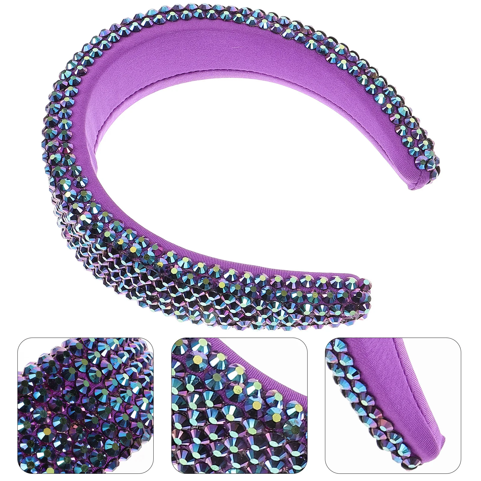 

1pc Rhinestone Hoop Elegant Bridal Headwear Wedding Party Women Girls Crystal Headdress Retro Hair Accessory Hair Styling Tool