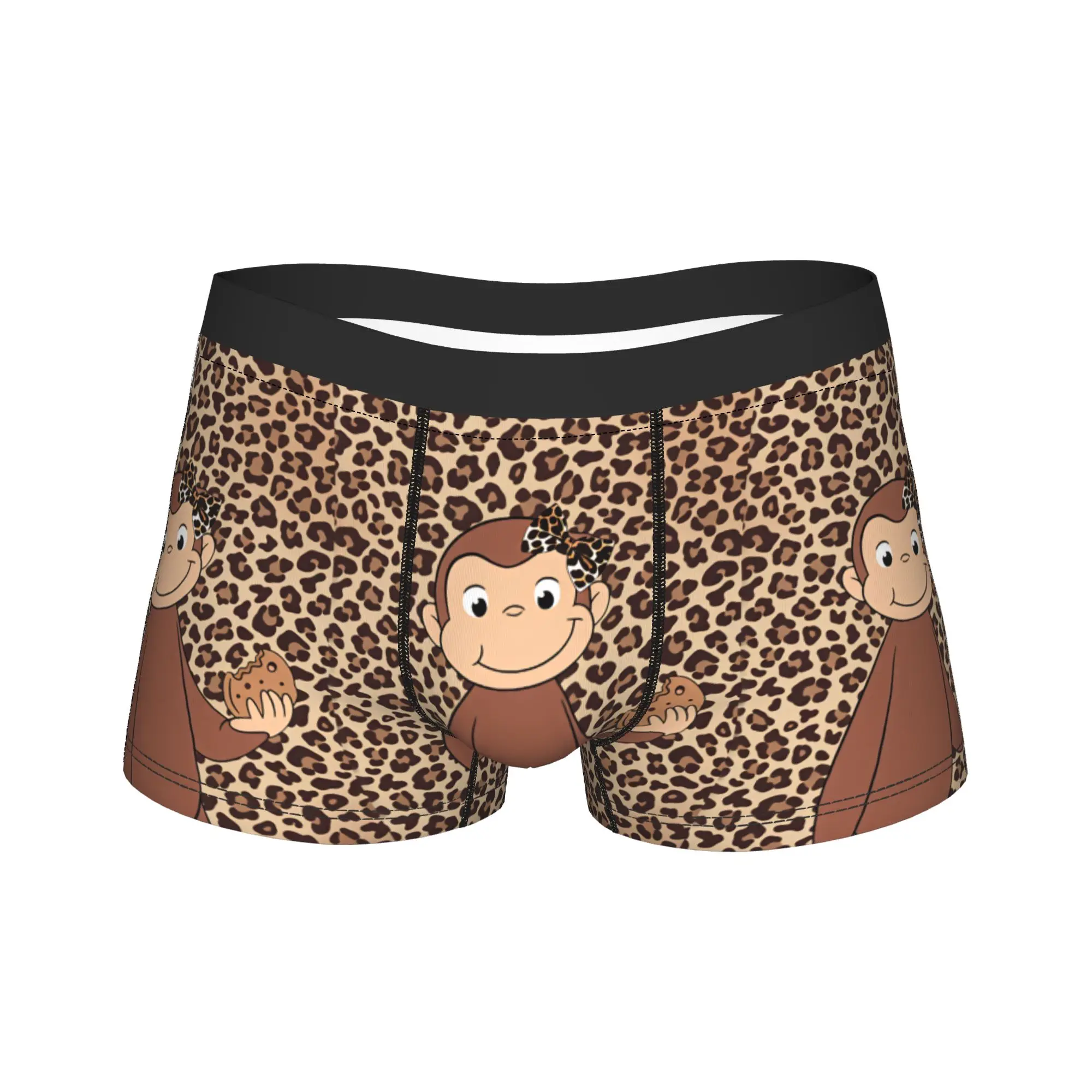 Curious George Monkey Underwear  Man Panties Custom Elastic Boxer Shorts Hot Sale Boxer Brief Plus Size