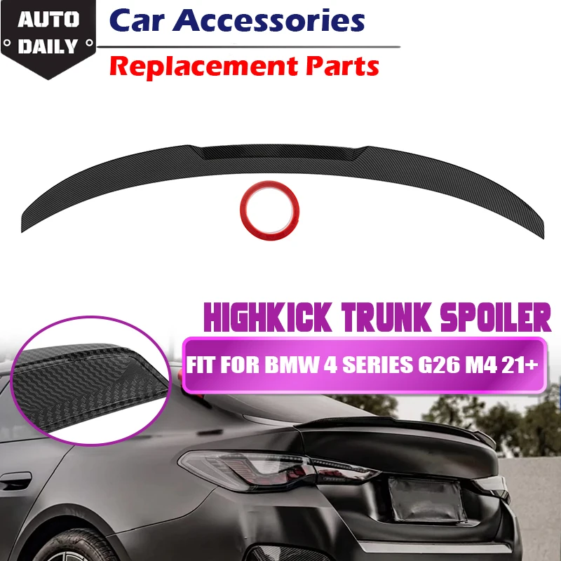 

M4/PSM Style Carbon Fiber Rear Trunk Spoiler Lip Wing Fit For 2021-23 BMW 4 Series G26 I4 Gran Coupe 4DR 430i Car Accessories