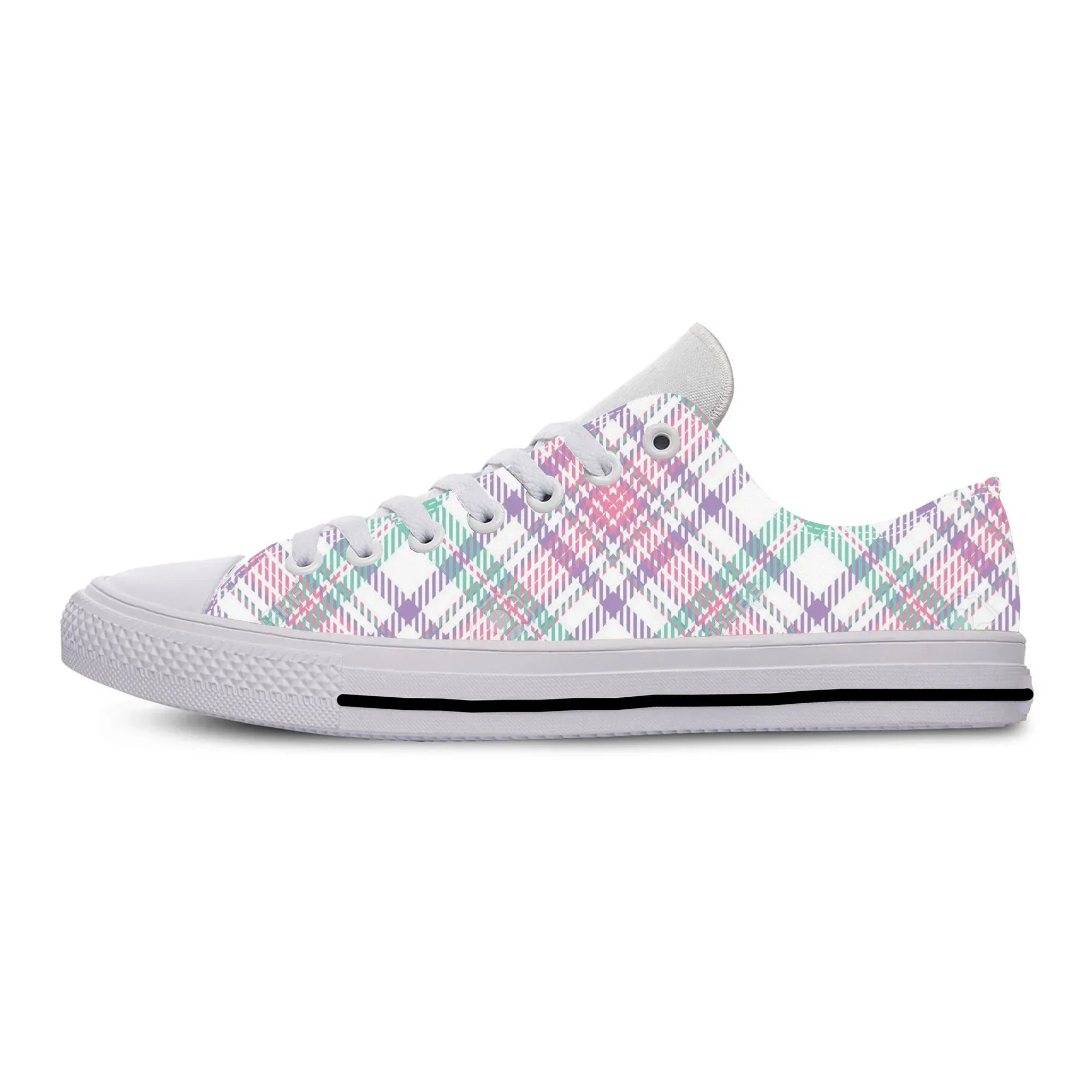

Hot Pastel Tartan Plaid Scottish Aesthetic Fashion Casual Shoes Breathable Low Top Lightweight Board Shoes Men Women Sneakers