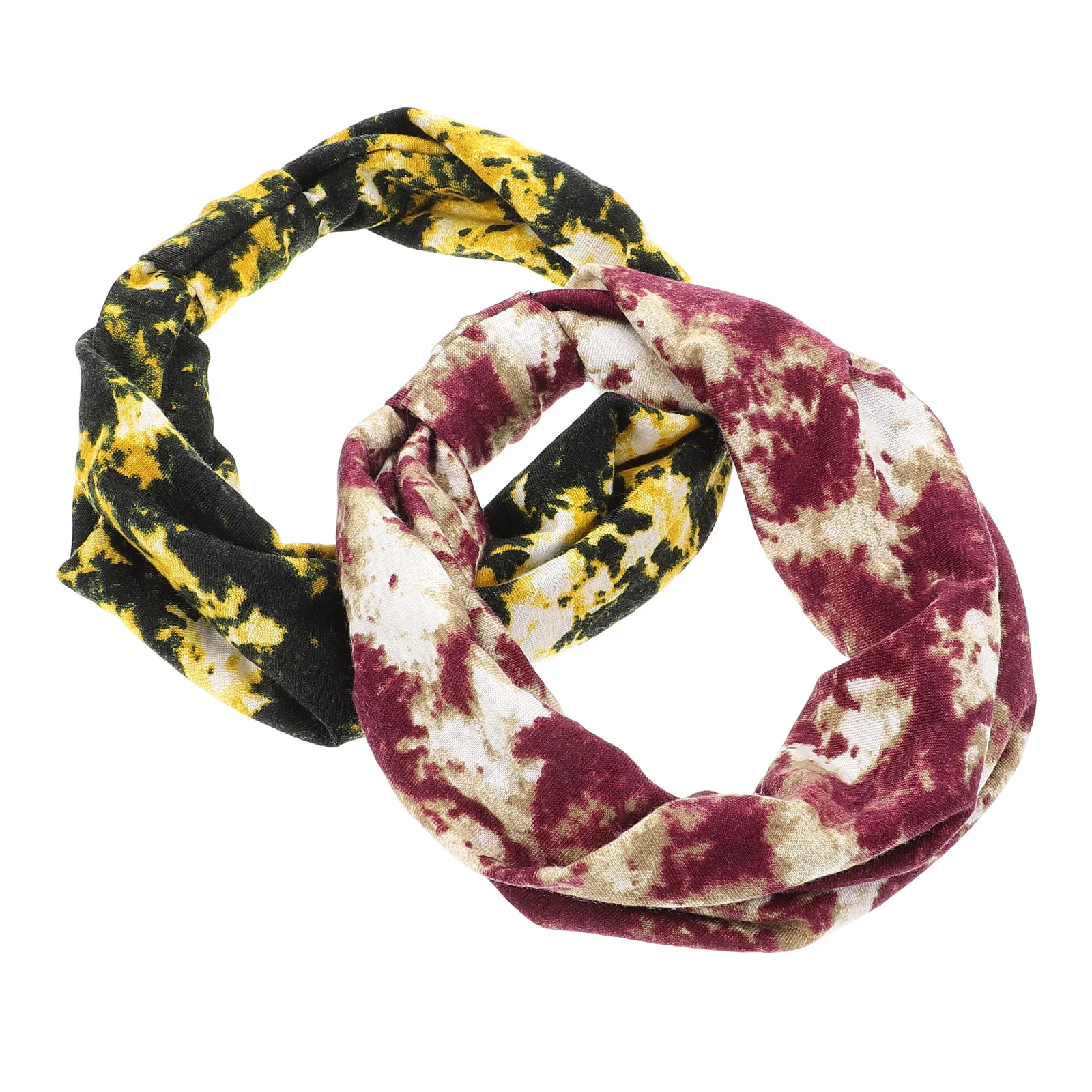 

2Pcs Tie Dye Non Slip Yoga Headbands Elastic Sweatbands Breathable Sports Hair Bands for Women Running Gym Workout Wide Band