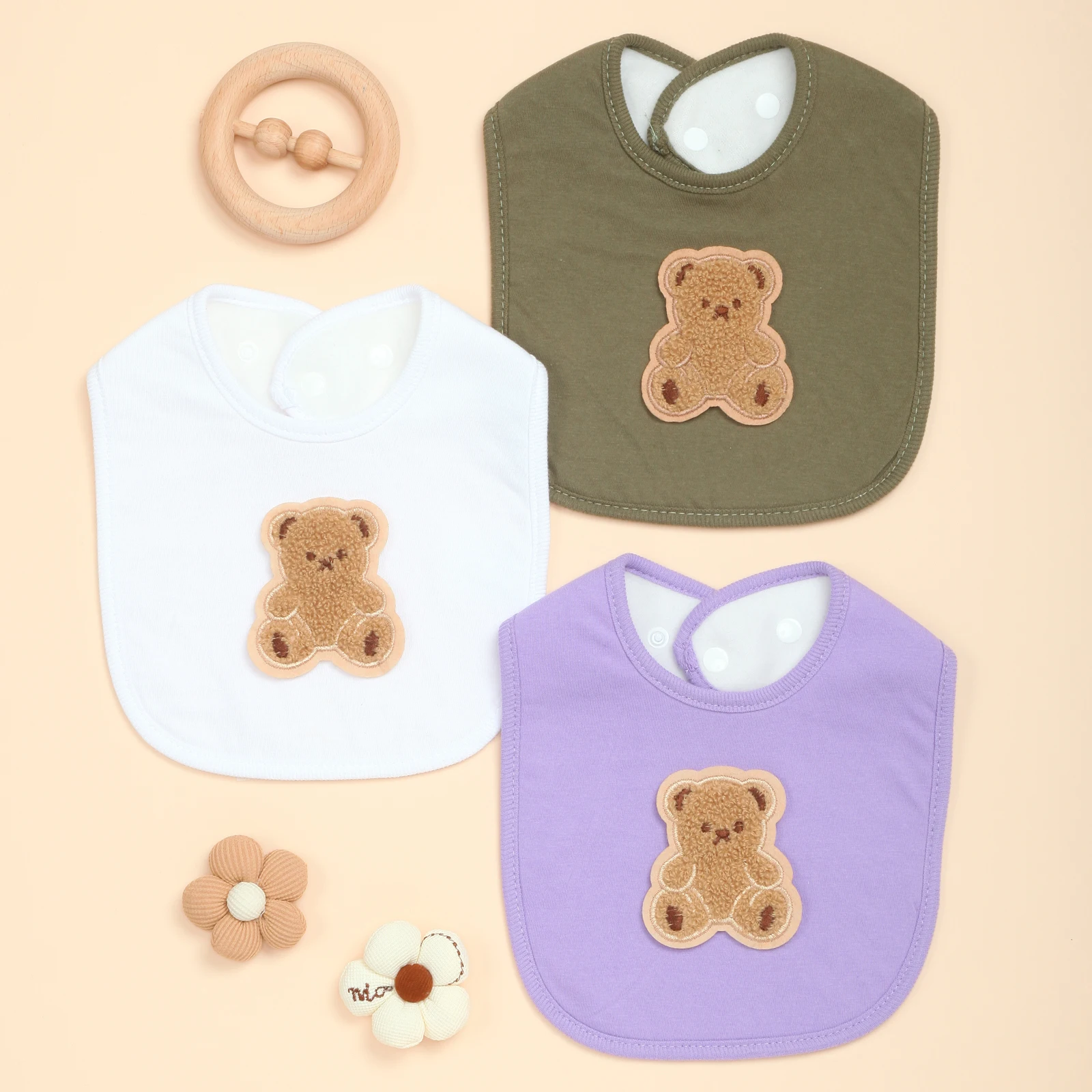 

Комплект из 3 толстых детских нагрудников для мальчиков и девочек, супервпитывающий нагрудник для прорезывания зубов новорожденных, слюнотечения и кормления