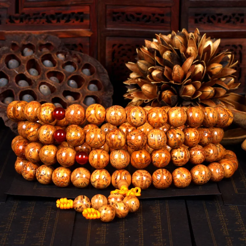 Natural Polished Longans Bodhi 108 Beads Bracelet