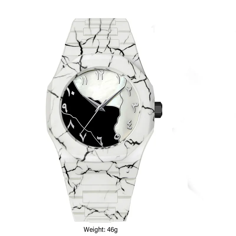 ساعة جديدة من البولي كربونات بمؤشر قرص مموه مقاوم للماء كوارتز رياضية للشباب مع شعار قابل للتخصيص #5