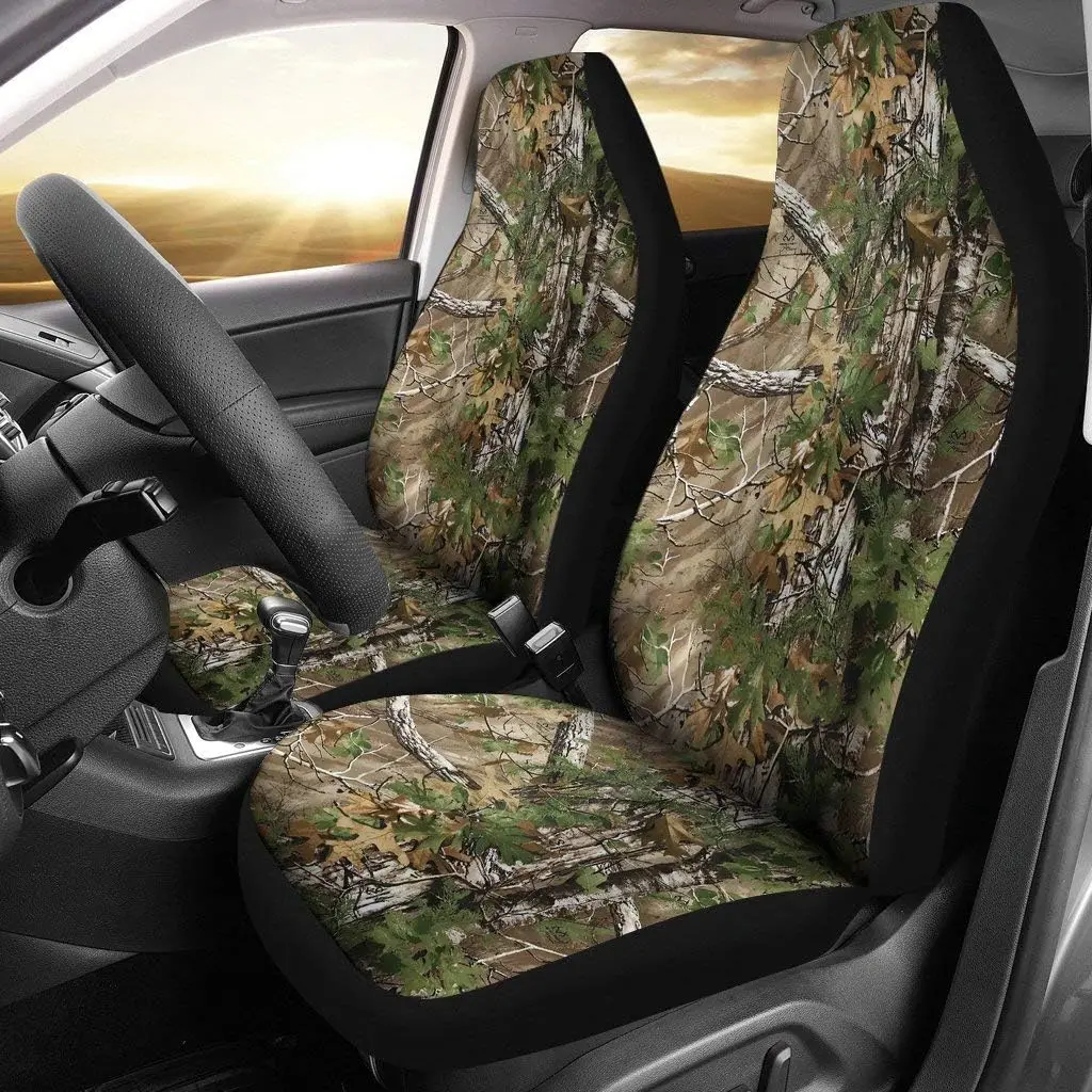 Real Tree Edge Camo Camouflage Car Seat Covers Car Seat Protector Auto Seat Covers Set of 2 Fit Most Vehicle Cars Sedan Truck