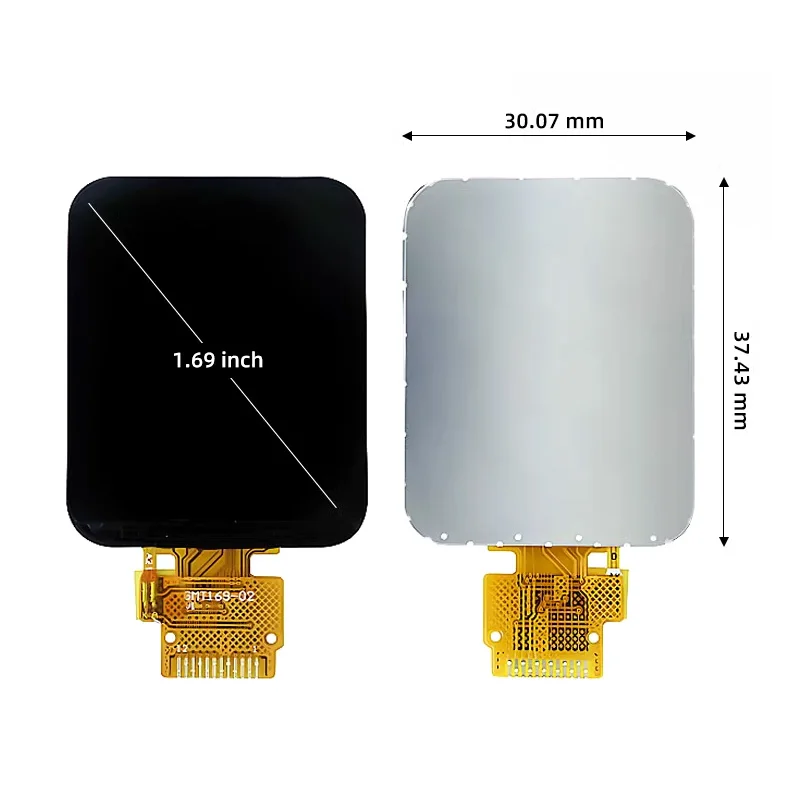 Modulo display LCD TFT IPS da 1,69 pollici con risoluzione 240x280, interfaccia SPI e schermo ad angolo rotondo controller ST7789V