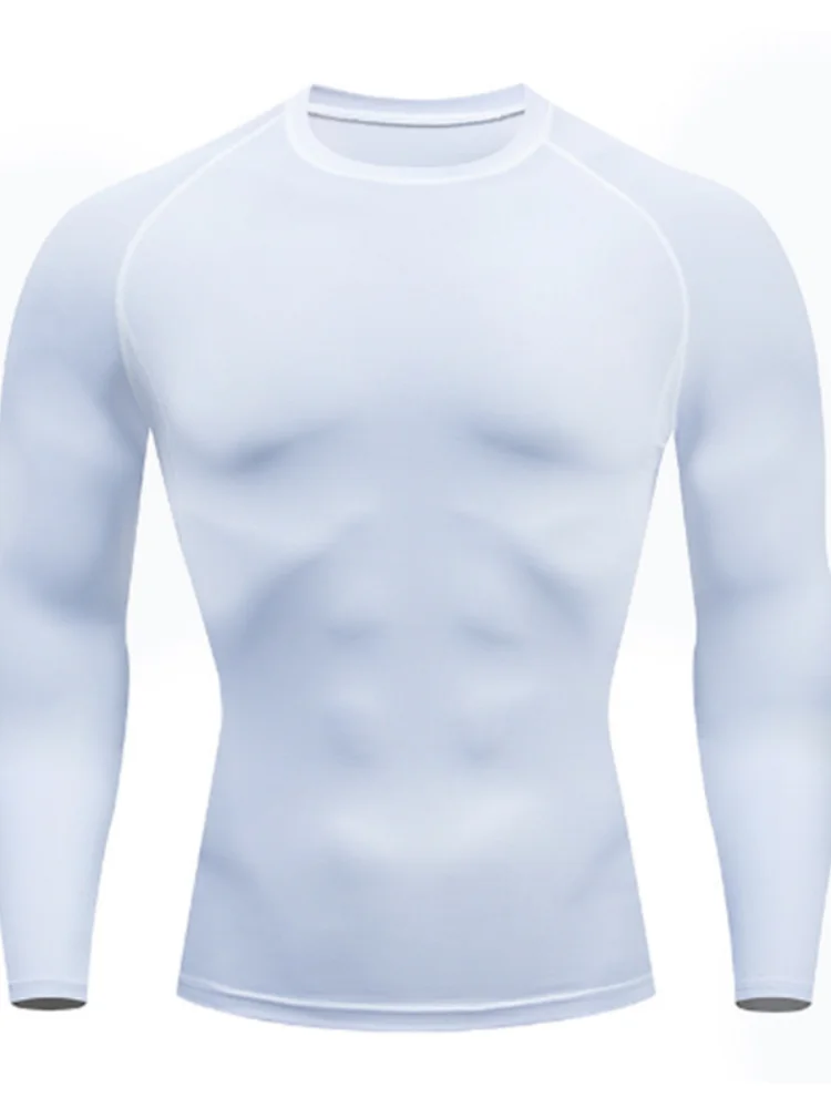 Herren 2026 Langarm-Kompressions-Sport-T-Shirt, schnelltrocknendes, eng anliegendes Rashguard-Oberteil für Bodybuilding, Laufen, Fitnessstudio und Training. – Detail 7