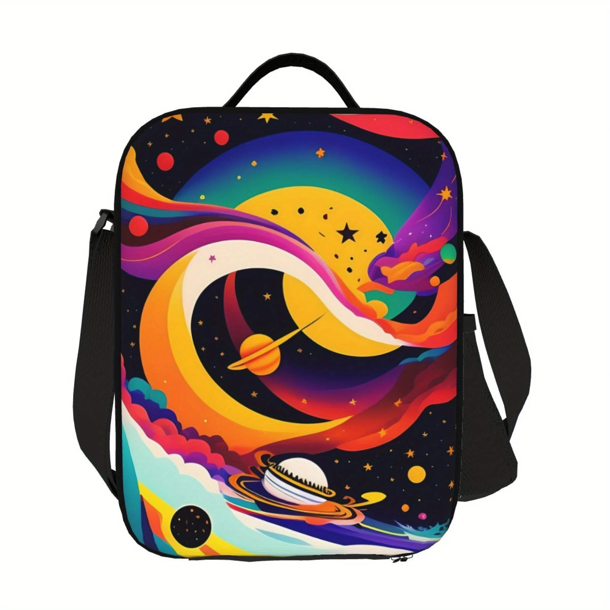 قطعة واحدة من نمط سماء موجة البحر، حقيبة تبريد محمولة قابلة لإعادة الاستخدام، حقيبة غداء عازلة، ضرورية للتخييم والنزهات على الشاطئ،