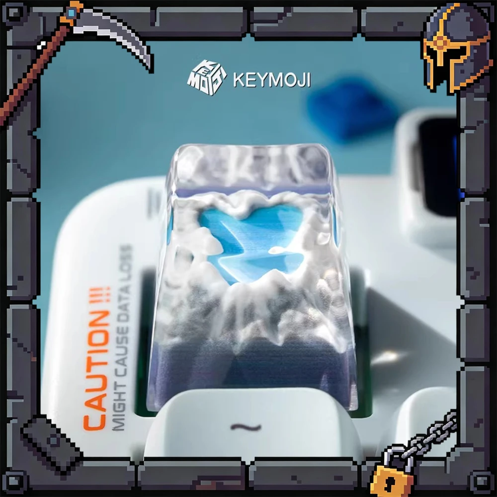 KEYMOJI Changbaishan Tianchi PC Resin Keycaps Transparent Personality Transparent Magnetic Keyboard Keycaps For PC Accessories