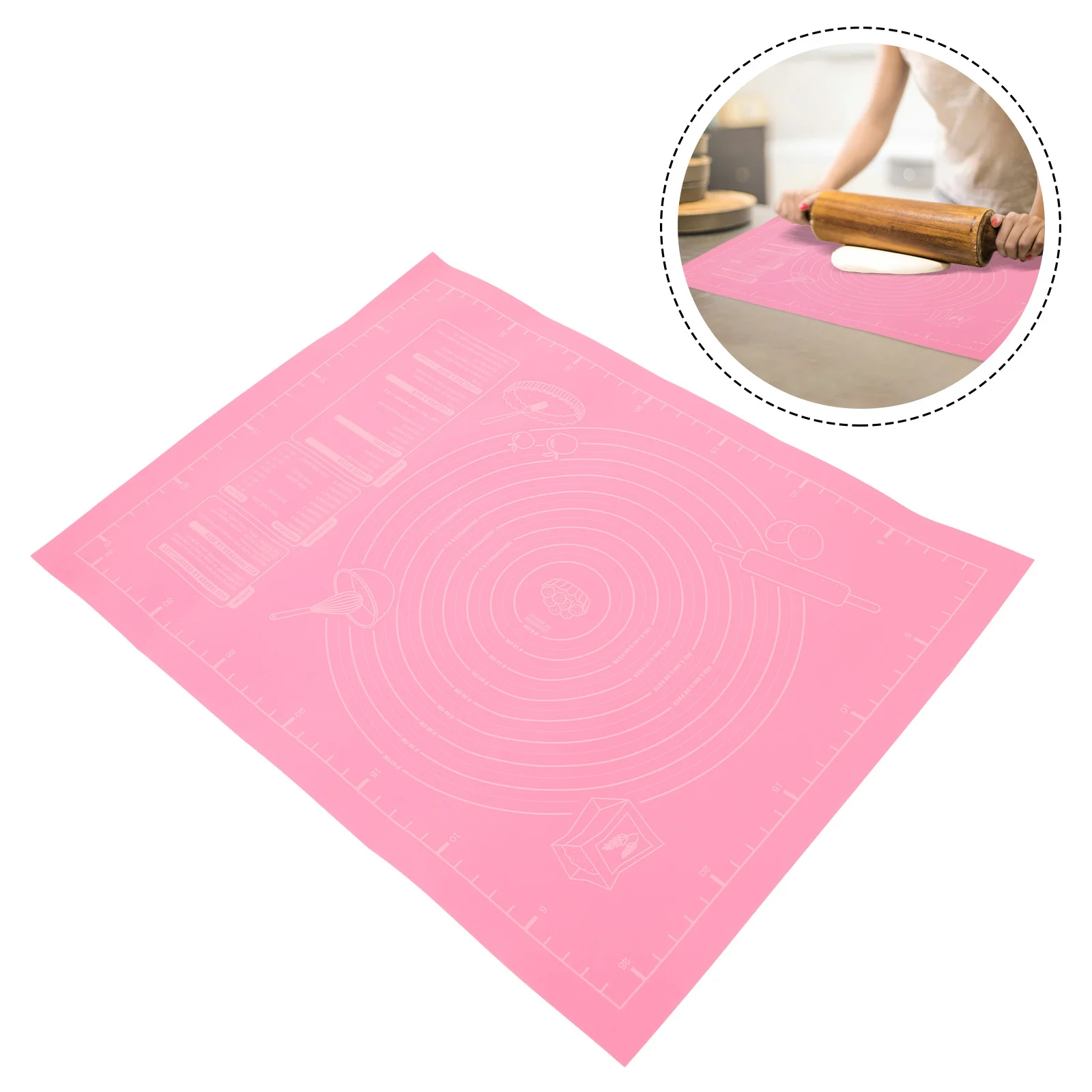 

Silicone Kneading 23X16 Inch Non Stick Reusable Dough Rolling Pad Baking Pastry Kitchen Counter Anti Skid Dough Mat For