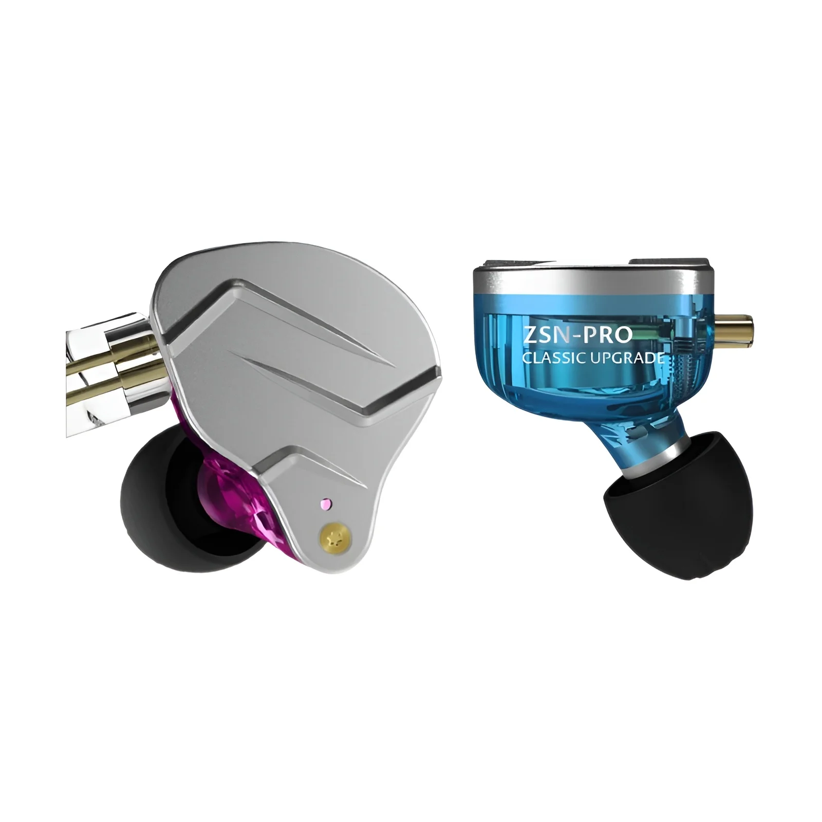 KZ ZSN Pro Fones de ouvido intra-auriculares tecnologia híbrida 1BA + 1DD HIFI Bass Metal Fones de ouvido esportivos com cancelamento de ruído Monitor