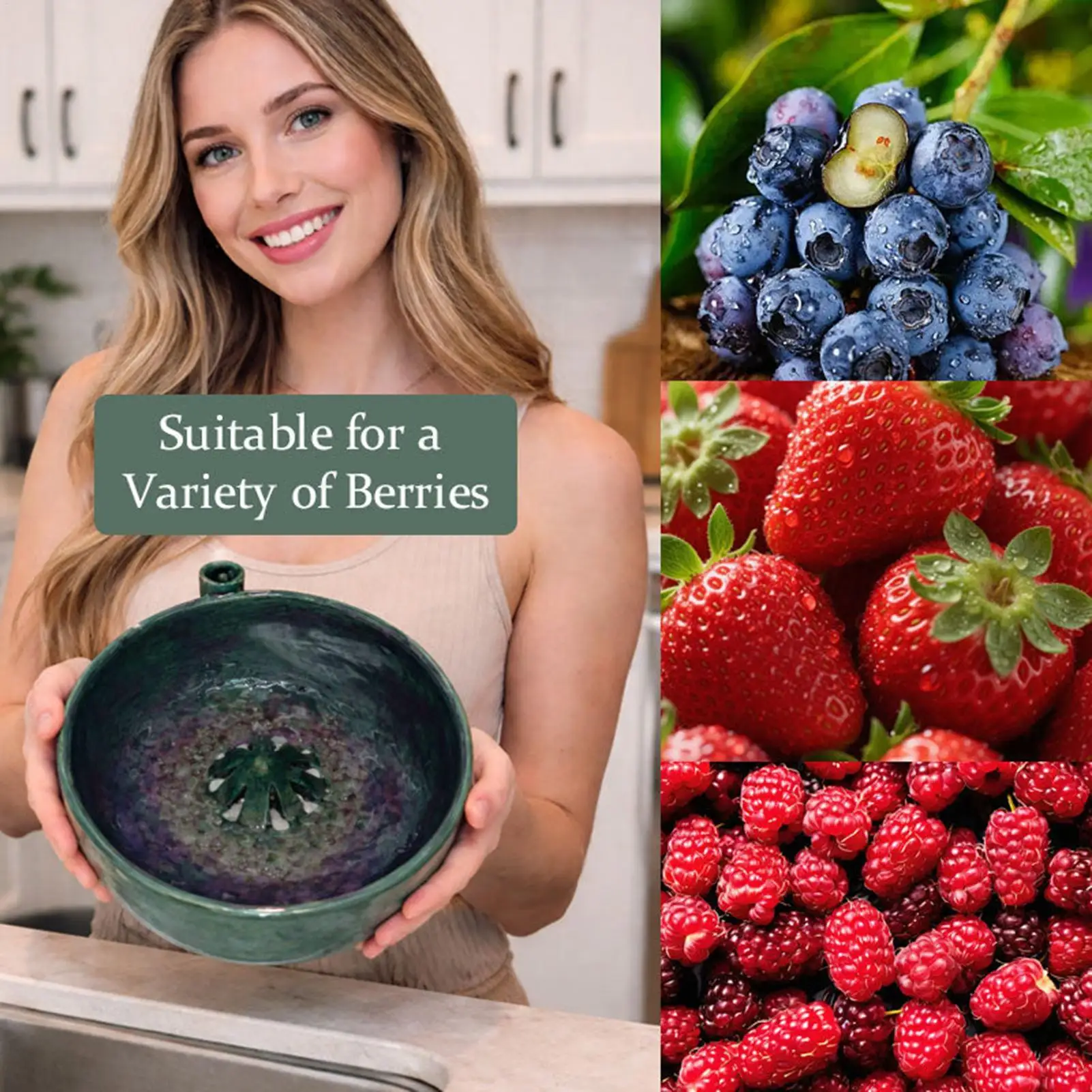 1PC Swirling Berry Washing Bowl, Self-Spinning Fruit Vegetable Washer with Drain 360 Vortex Cleaning Kitchen Colander Tool