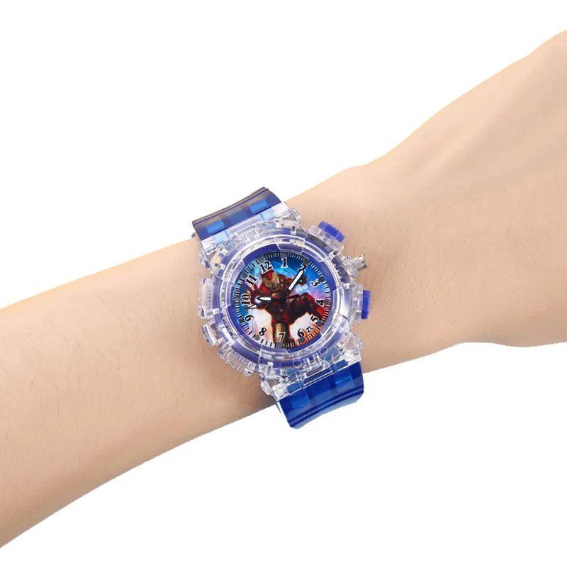 Miniso Anime Cartoon Marvel Iron Man Luminous Quartz Children Watch Fashion Boys Student Glowing Sport Wristwatch Christmas Gift