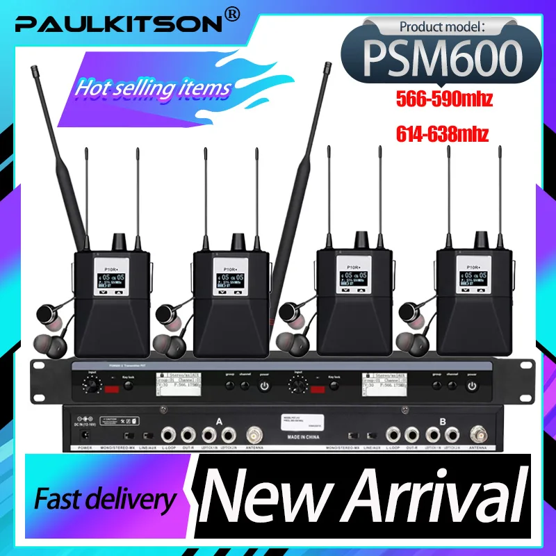 Paulkitson PSM600 In-Ear Monitor System Dual Channel Stage Personal Wireless In-Ear Monitor Digital DSP Stereo Sound Processor