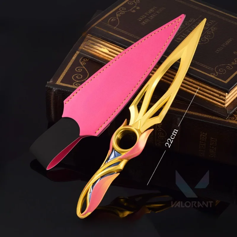 22CM Valorant Agents Mystbloom Kunai Ninja Nahkampf Waffe Modell Metall Spiel Samurai Schwert Zubehör Ornamente Puppen Geschenk Jungen Spielzeug