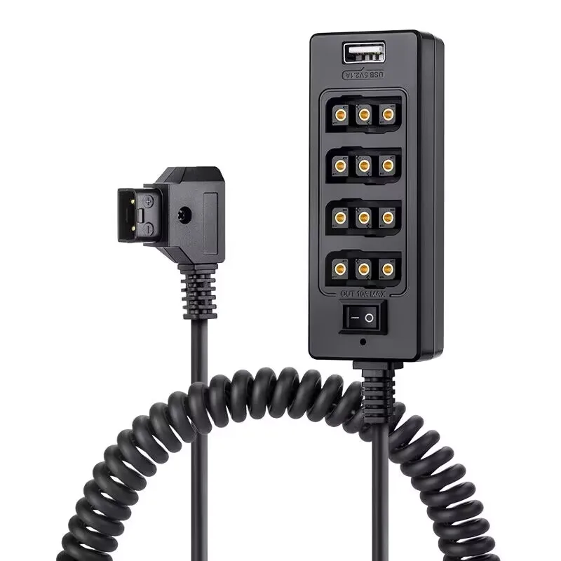 

PyroGraphy Multifunctional D-tap Plug to D-tap Sockets Power Supply Cable 1 Input Plug to 7 D-tap 14.8V DC12V&8V USBOutput Ports