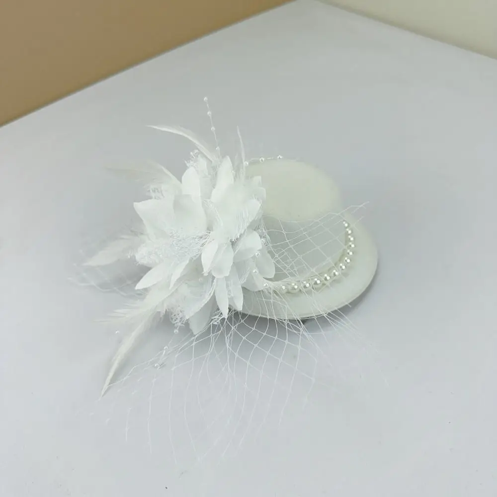 Fashion Exquisite Vintage Fascinator Hat Elegant Flower Bride Headdress Formal Hat Top Hat 1920s Hair Accessories Dance Show