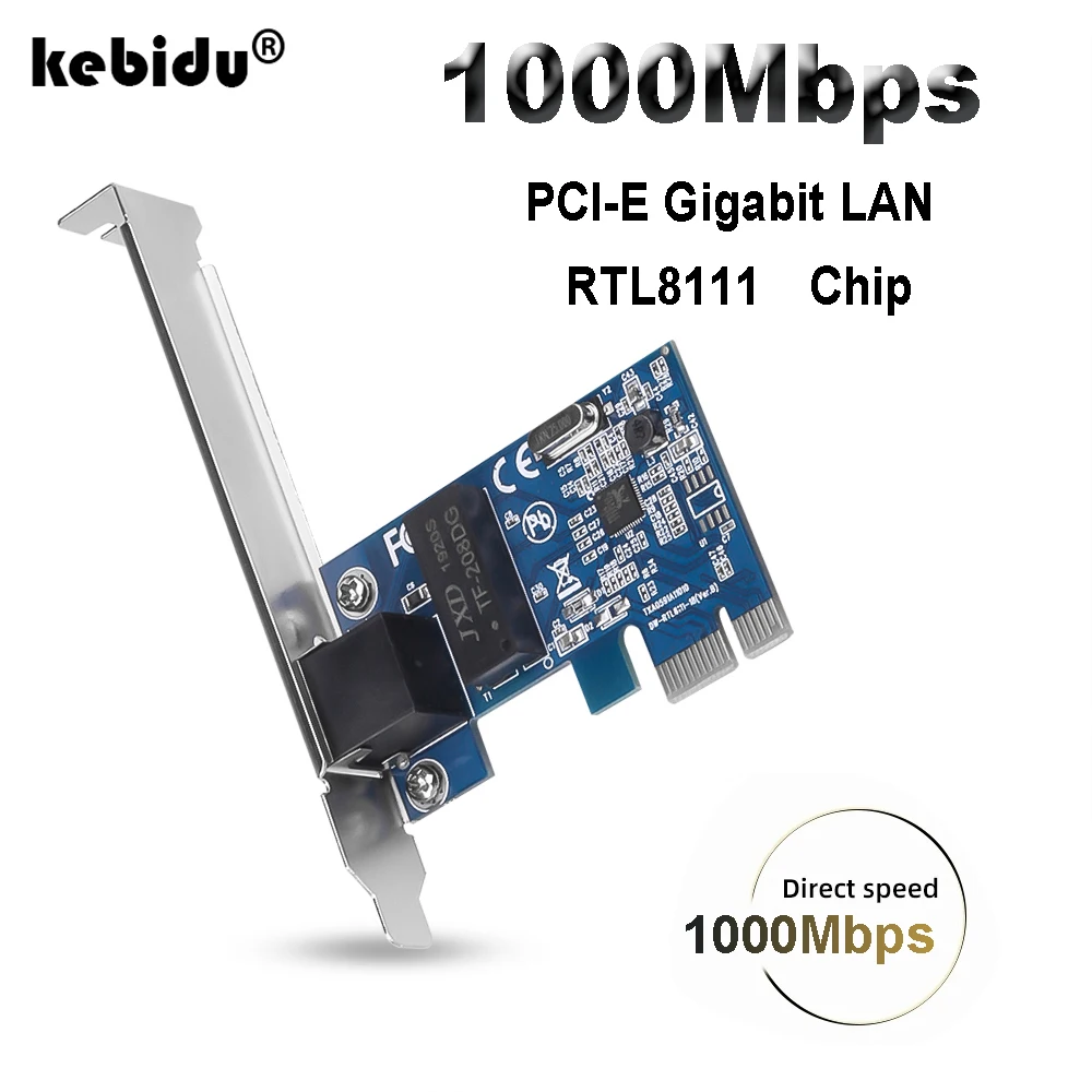 Carte réseau Ethernet 1000Mbps PCI Gigabit, adaptateur LAN RJ45 PCI Express, convertisseur 10/100/1000M LAN PCIe pour ordinateur de bureau