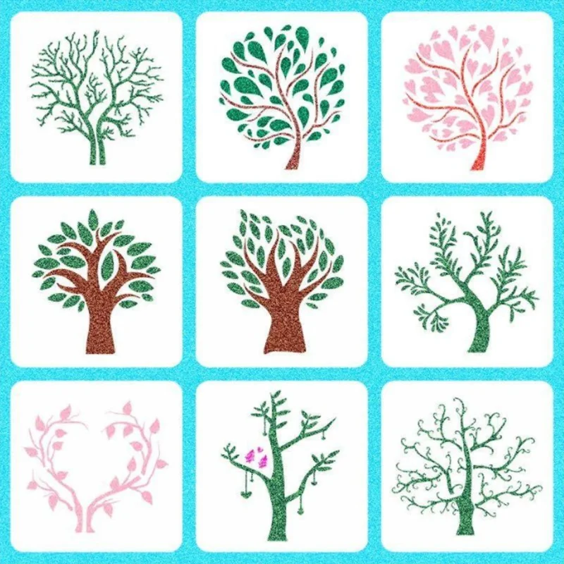 

13*13cm Love Heart Tree Stencils DIY Layering Wall Stone Color Painting Scrapbook Coloring Embossing Album Decorative Template