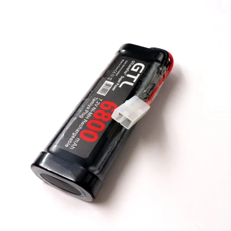 بطارية جديدة 7.2 فولت 6800 مللي أمبير في الساعة NiMH حزمة بطارية RCcar شاحنة Bugibot خزان ni mhBattery مصدر طاقة العشاء الرمادي ، مع موصلات Tamiya